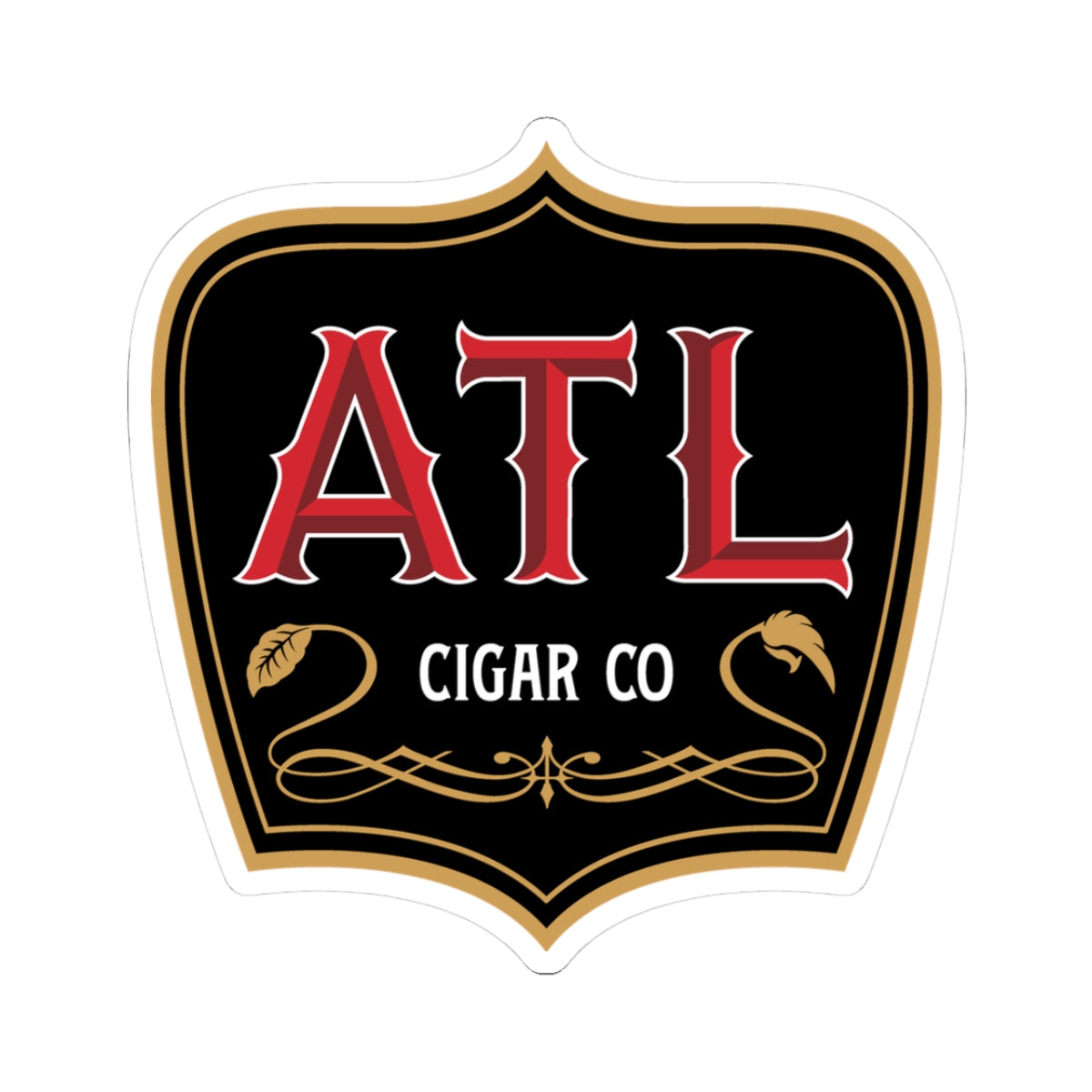 ATL Cigar Co Kiss-Cut Sticker — Vintage Black & Gold Cigar Label Decal